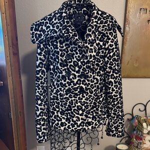 Forever 21 Black and White Leopard Print Jacket Size M